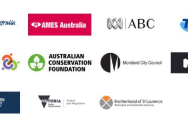 A group of logos from organisations who have worked with Groupwork Institute, including the ABC, Melbourne City Mission, local councils and state government departments